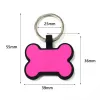 Creatief Silicone Dog Tag Cat Tag Bot Vormige huisdier Eigendom Tag Siliconen Keyring Siliconen Pet Tag Diy Cat en Dog ID Card Multicolor Keychain