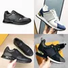 Mannen rennen weg sneakers topkwaliteit ontwerper dames schoenen kalf leer gaas gemengde kleur trainer loper schoenen unisex tennisschoenen casual sneakers met doos no012