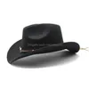 Cappelli larghi da uomo retrò classico Donne lana di legno occidentale Cappello da cowboy party per viaggi per berretto da esterno Accessori di moda per la consegna delle sciarpe DH1QX DH1QX
