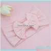 Bandons filles Baby Baby Bowknot Turban Girl Solid Soft Headraps Kids Boutique Princess Nylon Fashion Po Hair Accessories 61mnu DH6ik