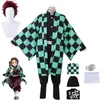 Cosplay Anime Demon Slayer Cosplay Costume Tanjirou Kamado Kimetsu no Yaiba Men Kimono uniforme Disfraz Halloween Party Demonias Clothes 230817