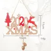 クリスマスデコレーション2023クリスマスレターエルク木木製サインペンダントハンギングオーナメントホームイヤーデコレーションサプライ