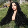 Perucas sintéticas baratas 24 polegadas Afro Afro Kinky Curly peruca sintética Pré -arrancada Cabelo natural Cabelo natural 100% de renda de renda de renda