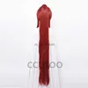 Synthetic Wigs ccutoo Synthetic Erza Scarlet Cosplay Wig Fairy Tail Women Long Red Wig Cos Anime Cosplay Wigs Heat Resistant Wigs + Wig Cap HKD230818