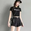 Kvinnors shorts Punk Womens Denim Cargo Black Biker Short Pants For Women to Wear With Midje Pocket Outdoor Offer Jeans