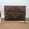 Другие мероприятия поставляют персонализированную гостевую книгу на заказ свадебной гостевой книги, гравированная деревянная деревенская альбом Favors 230816