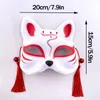 Party Masks Lysande LED -mask japanska rävar Mask Rave Costume Anime Half Face Cat Masks Masquerad Festival Party Cosplay Props 230818