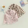 Jackets infantil casaco de camisa de gola de lapela de colarinho para meninas menino crianças crianças primavera outono de roupa quente de crianças 230818