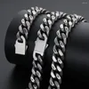 Chains Heavy Vintage Matte Brush Stainless Steel Men Women Curb Cuban Chain Necklace Bracelet Huge Punk Hiphop Bike Biker Neck Jewelry