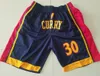2022 The Finals Basketball City Black Blue Stephen Curry 30 Shorts Klay Thompson 1995-96 Just Don Wear Sports Pant Pocket Zipper Men Team Short Training Pants