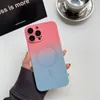 Gradient Cell Telefle Case Magnetyczne bezprzewodowe ładowanie płynne silikon dla iPhone'a 15 14 13 12 Pro Max plus iPhone15 iPhone14 iPhone13 odporna na miękką okładkę miękką