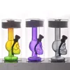 Wholesale mini travel hookak Cheap protable Colorful Thick heady glass tobacco pipe water dab rig bong for smoking with metal dry herb bowl