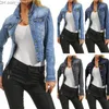 Women's Jackets Women's Denim Jacket Short Female Bomber Jackets Casual Fashion Spring Autumn Long Jean Coat Bead Outwear Overcoat Plus Size Z230818