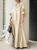 Ethnic Clothing 5xl Cotton Linen Muslim Modest Dress For Women Summer Dresses Elegant Chic Plus Size Moroccan Islam Plain