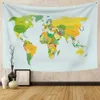 Taquestres mapa do mundo mapa de tapeçaria mapa de alta definição de tecido decoração de parede pendurada mapa aquarela mapa de poliéster tampa de ioga toalha de praia r230817