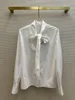 Women's Blouses 2023 Women Fashion Long Sleeve Sexy Casual Bow White Streamer Shirt 0703