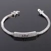 Personnalisé Argent 10k 14k 18k Lettre Nom Moissanite Diamant Tennis Bracelet Ice Out Tennis Chaîne pour Femme