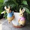 Oggetti decorativi Figurine statue di coniglio divertente adorabile coniglietto di coniglietto in resina ornamento di figura di figura animale per giardino fata all'aperto albero di cortile 230818