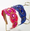 Hairband French retro luxury hairband advanced rhinestone wide headband ball elegant hair accessories