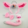 Hair Accessories Soft Pig Ear Headband Nose Tail Halloween Animal Headdress Dress Up 230818