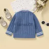 Pull Bébé Pull Tricoté Nouveau-Né Garçon Chlidren Bleu Cardigan À Manches Longues Automne Mode Solide Infantile Fille Vêtements Chaud Tops Outwear x0818