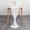 Chemin de Table en Mousseline de Soie Chemin de Table 72x305cm Rose Blanc Boho Gaze Couverture de Table Nappe pour Mariage Fête d'anniversaire Maison Table Décorations 230818