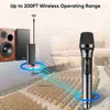 Microfoni microfono dinamico karaoke microfono ricaricabile in frequenza fissa UHF Microfono wireless per amplificatore PA Sistema Singing HKD230818