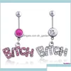 Navel Bell Button Rings Sierpink Y Crystal Body Piercing Surgical Belly Ring Jewelry Bar Fgjat Ajd Drop Delivery Dhxag