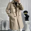 Jackets masculinos Chegada Autumn Moda Longo Casaco de estilo Longo Homens de Trencheira Double Trenchet Spring Mens Casual Jackets Full Size M-4xl 230817