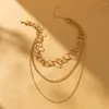 Choker Creative Retro Three Layer Chain Necklace For Women Simple Temperament Ladies Multi Jewelry Wholesale Direct Sele