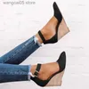 Dress Shoes 2021 Wedges Women Sandals Summer Fashion Buckle Solid Pointed Sweet Casual Office Party Wedding Shoes Plus Size Ladies Sandals T230818