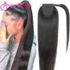 Кружевные парики зажимают хвостовые обертки вокруг длинных прямых волос с прямыми волосами для черных женщин 230817