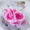 Dekorative Blumen 5 Köpfe Pfingstrose künstliche Seidenblumblüte für DIY Home Store Ornament Hochzeitsfeier Blumenarrangement Dekoration