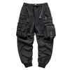 Men's Jeans Multipockets Ribbons Bandage Tactical Techwear Cargo Pants Mens Harajuku Punk Hip Hop Joggers Pantalons Casual Streetwear 230817