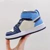 Designer schoenen voor kinderen J1 High-Top Children's Sneakers Lace-Free Joe 1 First-Layer Cowhide Comfortabele studentensportschoenen