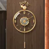 Настенные часы спальня роскошные часы дизайн искусства милый маятник золотой корейский