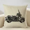 Pristmener le couvercle de coussin de design noir et blanc 45x45cm de moteur de moto de moteur de salon