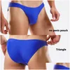 Men'S Shorts Mens 2021 Royal Blue Men Sexy Tight Low Waist Swimwear Bikini Swimsuits Thong Swim Trunks Half Pack Hip Briefs Short Dr Dh3T4