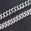 Diamant hat den Test bestanden, 10 mm, 40,6–61 cm, 925er-Sterlingsilber, glänzendes Moissanit-Kubanisches Ketten-Halsketten-Armband für Damen und Herren, schönes Geschenk