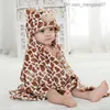 Vêtements Ensemble de café Cow Animal Rôle jeu Hood Baby Girl Flannel Bath Bath Package Package Bathroom Migne Cartoon Pyjamas Nouveau Z230818