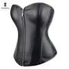 Waist Tummy Shaper Punk Style Push Up Women'S Plus Size Slimming Body Shapewear Gothic Faux Leather Corset Bustier With Zip 834 2308017
