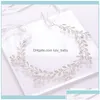 Headbands Jewelry Crystal Pearl Headband Tiara Flower Headpiece Vine Women Bridal Hair Aessories Drop Delivery 2021 Hairjewelry Dhv5K