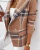 Jackets femininos New Women Women Jackets Blends Dress Vestido casual de manga longa casacos de luxo clássico feminino xadrez de designer de designer que trabalha tamanho causal size s-2xl z230818
