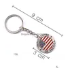 Keychains Lanyards Fashion Metal Keychain Jewelry American Uk Puerto Rico Flag Women Men Car Key Ring Holder Souvenir For Gift Drop Dhj9I