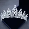 Wedding Headpieces Tiara Crystal Bridal Tiara Crown Silver Color Diadem Veil Accessories Head JewelryZZ