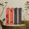Retro Chinese Style Sun Moon Star Pattern Sandalwood Wooden Bookmarks Students Notes School Library Reading Stationery Supplies