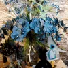 装飾的な花の花輪日焼け止めハイエンドビッグブラックブラックバタフライラン家の装飾のための特別な色の人工花新年の秋の飾りDIY HKD230818