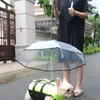 Dog Apparel Rain Scattered Medium-Sized Small Jarre Aero Bull Pug Teddy Pet Puppy Umbrella Waterproof Walking Artifact