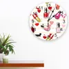 Wall Clocks Nail Polish Lipstick Clock Living Room Home Decor Large Round Mute Quartz Table Bedroom Decoration Watch