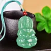 Pendant Necklaces Natural Green Dongling Guanyin Buddhist Jewelry